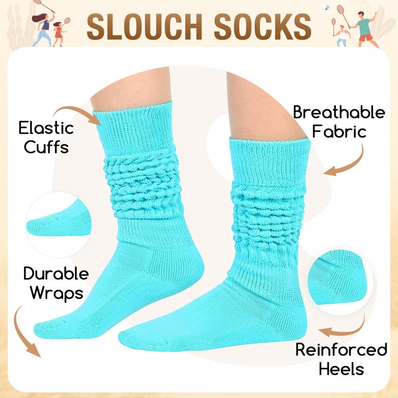 Zmart Women Slouch Socks - Cozy Scrunch Socks, 80s Style in White, Black, Orange & Cream - Image 2
